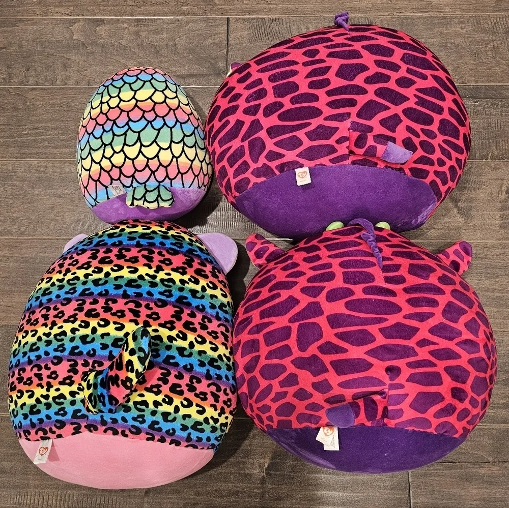 Four Ty Squish Plushies with One New Gilbert